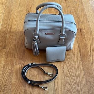 Michael Kors leather satchel with small wallet - like new